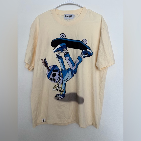 BENDITTO SKATER TEE Ivory Size Xl Mens Casual Comfort - Picture 4 of 4